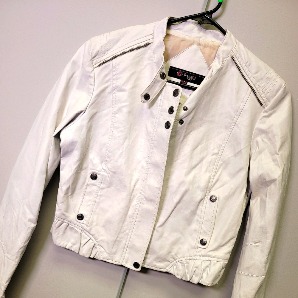 White pleather jacket